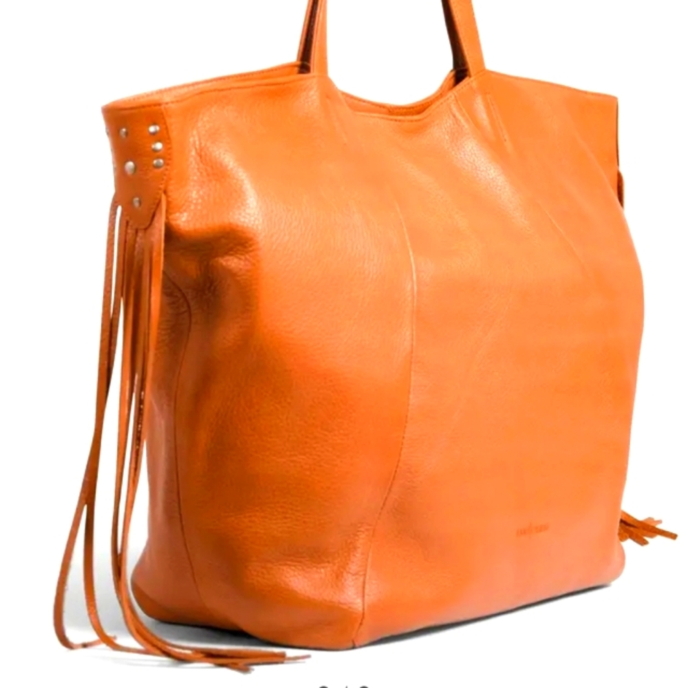 Day& Mood Lia Leather Fring Trim Extra Large Tote - Picture 2 of 4